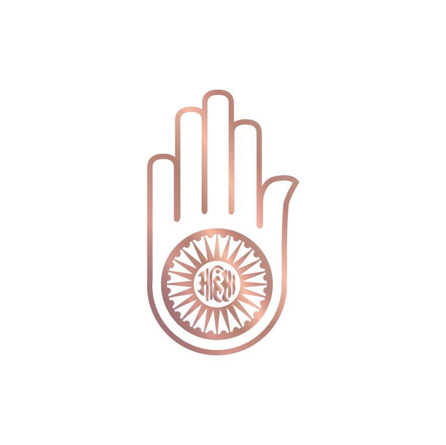 Ahimsa hand symbol representing do no harm